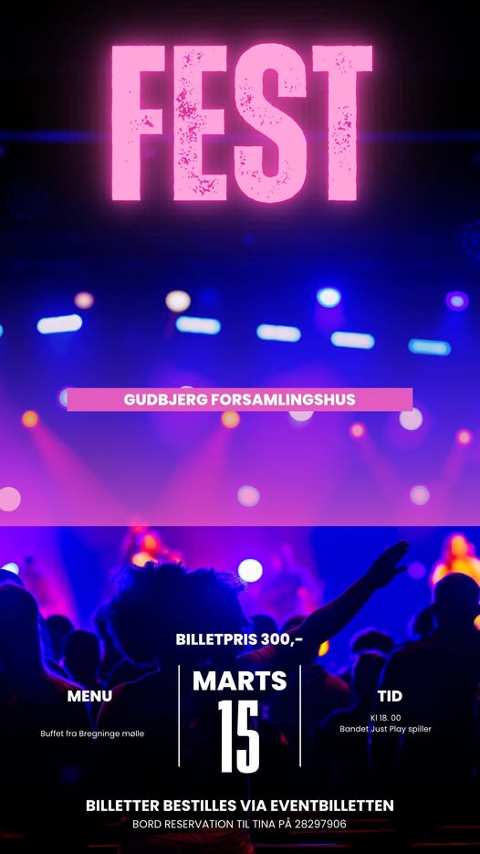 🎉Gudbjerg Forsamlingshus Fest🎉 – En Aften du IKKE vil gå glip af! 🥳